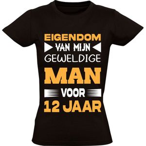 Grappig 12 jarig huwelijks jubileum Dames T-shirt - getrouwd - trouwdag - huwelijk