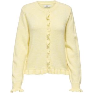 JDY - Vest - Zwart - Katoen - Lange Mouwen - O-hals - Knoopsluiting