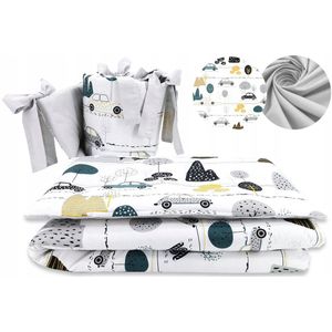 MimiNu Kinderbeddengoed 3 Delen 135x100cm - Thema Reis