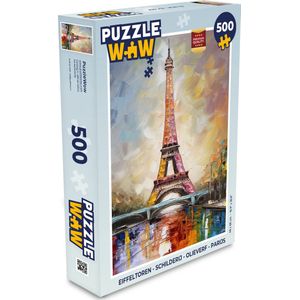 Puzzel Eiffeltoren - Schilderij - Olieverf - Parijs - Legpuzzel - Puzzel 500 stukjes