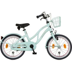 Alpina Ocean Meisjesfiets - 16 inch - Glace Mint Matt - Beach Cruiser - Kinderfiets met mandje