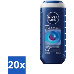 20 x NIVEA MEN - Douchegel - Total Relax - 250 ml -