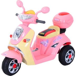 Elektrische Kinderwagen Driewieler Voor Kinderen, 6V, Metaal + Pp, 108X51X75Cm (Roze + Geel) - Een Veilige en Kleurrijke Rit voor Kinderen