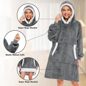 Luvetrex ® Oversized Hoodie Sweatshirt Deken - Superzachte en Comfortabele Flanellen Hoodie voor Volwassenen en Tieners