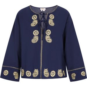 usha - Blouse - Katoen - Met Lange Wijde Mouwen - Geborduurd