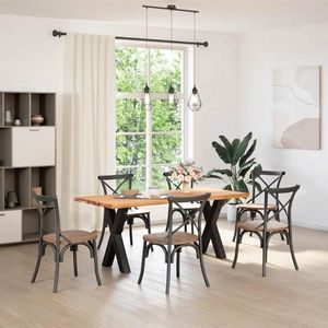 vidaXL Eettafel rechthoekig 180x80x74 cm massief eikenhout lichtbruin - Eettafel - Eettafels - Eetkamertafel - Keukentafel