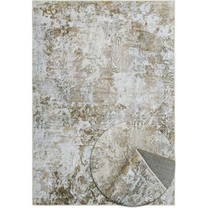 Modern Vloerkleed - Abstract Marmerlook - Zacht - Machinewasbaar Tapijt - Antislip - Premium Polyester Vezels - Beige - 120cm x 160cm