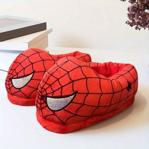 Grappige pantoffels | Spiderman sloffen | One size fits all maat 34 t/m 40 voor Kinderen, Dames en Heren | Marvel Pantoffel | Pluche Helden Pantoffels | Zachte Binnenschoenen | Sloffen en Pantoffels maat 34, 35, 36, 37, 38, 39, 40