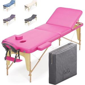 Houten Massagetafel met 3 Zones - Opvouwbaar, Ergonomisch en Lichtgewicht - Ideaal voor Fysiotherapie en Schoonheidsspecialisten