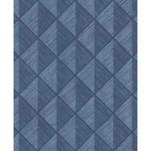 Rasch - Vliesbehang - Blauw - Retro - 0,53x10,05 m