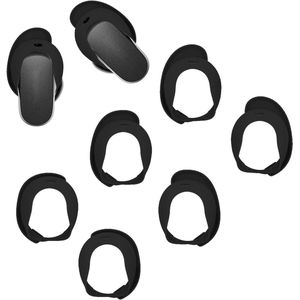 Allecto Plus - Vervangende siliconen oordopjes voor hoofdtelefoons, waterdicht en antislip, maten S, M, L, zwart.