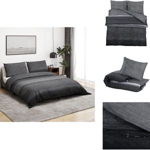 vidaXL Dekbed - Dekbedden - Dekbedovertrek - Overtrek - Dekbedovertrekset 220x240 cm katoen donkergrijs