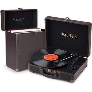 Audizio RP116DW - Platenspeler - Bruin - Bluetooth - Met Speakers - Inclusief Platenkoffer