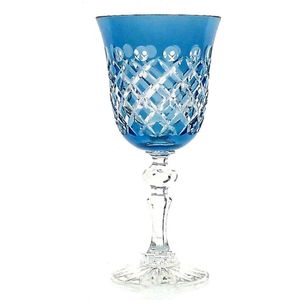 Kristallen wijnglazen - Goblet TAKKO - light blue - set van 2 - gekleurd kristal