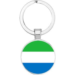 Akyol - Sierra Leone vlag Sleutelhanger - sierra leone - iemand die houdt van reizen - vakantie - landen - vlag - reizigers - cadeau - geschenk - gift - kado - verassing - 2,5 x 2,5 CM