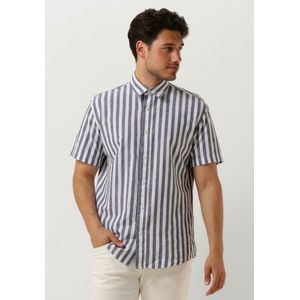SELECTED MEN Slhregnew-linen Shirt Ss Classic Heren - Vrijetijds blouse - Blauw - Maat XL
