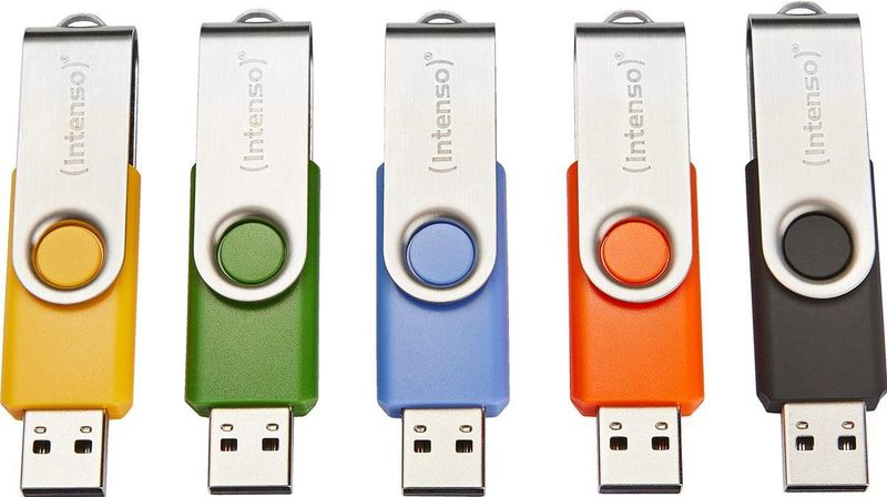 Intenso - MEMORY DRIVE FLASH USB2 - 5x64GB - Veelkleurig - USB-stick