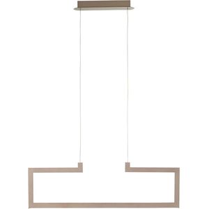 BRILLIANT lamp Quadras LED hanglamp 77cm bruin / koffie | 1x 23W LED geïntegreerd, (1456lm, 3000K) | Schaal A ++ tot E | via wandschakelaar in 3 stappen dimbaar