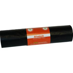 Nisans-Afvalzakken Zwart 60 x 80cm-60L- 200 st. 10 Rollen 25 Stuks