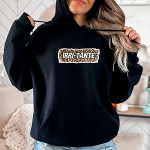 Dames hoodie- IRRI-TANTE- warme zwarte hoodie- Maat 3XL.