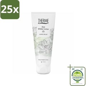 25 x Therme - Zen White Lotus - Handbalsem - Hydraterend - Verzorgend - 75ml - Grootverpakking - Handbalsem - Handcrème - Hydraterende Handcrème - Luxe Handcrème - Vegan Handcrème