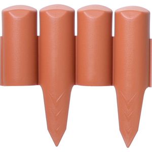 4x stuks kunststof graskant/tuin rand/kantopsluiting terracotta losse elementen met een totale lengte van 10 meter