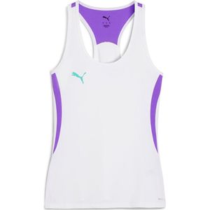 PUMA INDIVIDUAL padeltanktop voor Dames, Wit/Paars, Maat S
