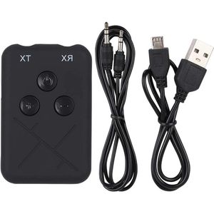 2-in-1 Bluetooth Zender Ontvanger Adapter Draadloze Aux voor TV Auto Speakers Zwart