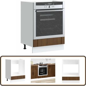 vidaXL Ovenkast Lucca - Bruin Eiken - 60x46x81,5 cm Ovenkast - Houten Kast - Keukenopbergruimte - Compact Design - Hoekbank