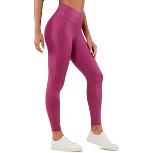 Allecto Plus - Matte Kunstleren Legging voor Dames - 25"" - Hoge Taille - Stretch Panty's - Geen Naad aan de Voorkant