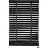 Houten Jaloezie - Zwart - 80x130 cm - Raamdecoratie - Lamelbreedte 50 mm - Inclusief Bedieningskoord en Draaistang