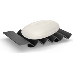 ZACK Opeta Zeephouder - 14 x 9 cm - Zwart - RVS - Zeepbakje Douche