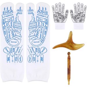 Set Drukpuntsokken en Handschoenen - Reflexologie voor Heren - Ongemakkelijke Voeten - Triggerpoint-Massagehulpmiddel