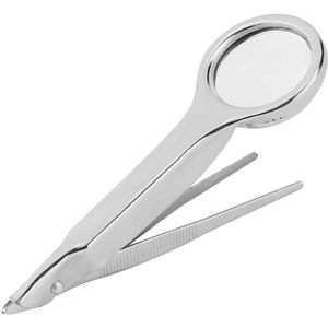10X Vergrootglas Pincet - Draagbaar RVS Multi-Functionele Pincet met 10X Vergrootglas
