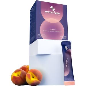 Waterfuze Elektrolyten Electrolytes poeder - Perzik - 30 zakjes van 6g - Magnesium, Calcium, Kalium, Natrium - Voedingssupplement - Mix met water - glutenvrij - suikervrij