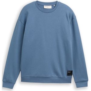 Tom Tailor Denim - Sweatshirt - Effen - Regular Fit - Katoenmix - Hoge Ronde Hals