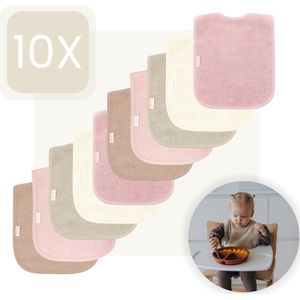 Funnies Slabbetjes 10-Pack | Roze Tinten | Set van 10 Stuks | Slab voor Kinderen | Slabbertjes Baby | Slabber