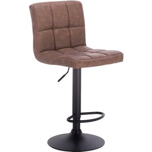 Barkruk Nora - Met hoge rugleuning - Barstoelen ergonomisch - Zithoogte 60-82cm - Bruin - Set van 1 - Keuken en bar