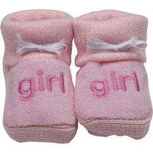Girl Roze Slofjes Met Strik | Katoen Baby Slofjes | Kraamcadeau | Cadeau Zwangerschap | Newborn Gift | pasgeboren baby