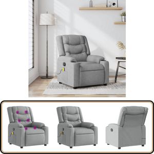 vidaXL - Massagestoel - Lichtgrijs - Stof