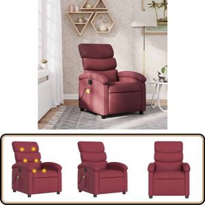 vidaXL Massagestoel verstelbaar - Wijnrood - Stof Massagestoel - Massagestoelen - Zitstoel - Leunstoel