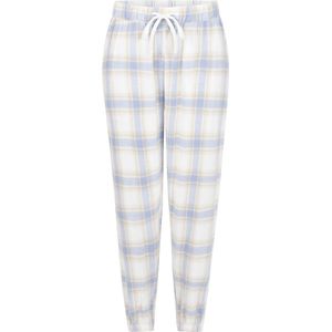 Hunkemöller Dames Nachtmode Pyjamabroek Flannel - Blauw - maat XS
