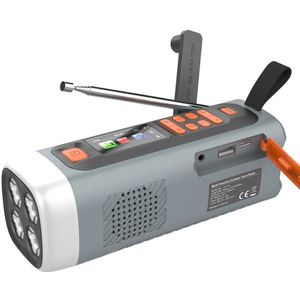Maison Nordique - Noodradio - Noodradio Solar opwindbaar - Noodradio opwindbaar en batterij - Powerbank zonneenergie - BT