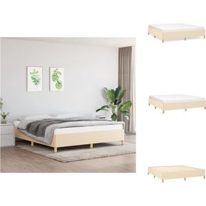 vidaXL Boxspringframe - Crème - 203 x 180 x 35cm - Duurzaam materiaal - Bed