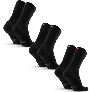 DANISH ENDURANCE Merinowol Sokken met Knoop - Warme Sokken - voor Dames en Heren - 3 Paar - Zwart - Maat 39-42