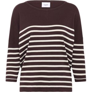 Saint Tropez MilaSZ R-neck St. Pullover Dames Trui - Maat S