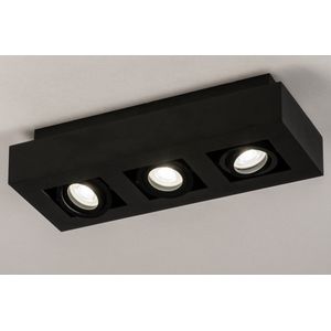 Lumidora Plafondlamp 74136 - 3 Lichts - GU10 - Zwart - Metaal - ⌀ 36 cm