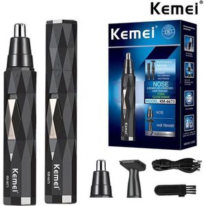 Kemei - neus, oor en wenkbrauw trimmer - 2 in 1 - oplaadbaar