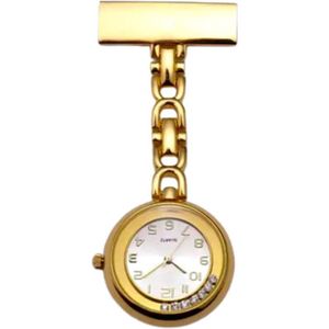 Jouw medische shop™ - Verpleegster horloge - Goud - Nurse watch - Metaal - Zusterhorloge - Verpleeghorloge - montre d'infirmière - cadeau - verpleegkundige - dokter - geneeskunde - verpleegkunde