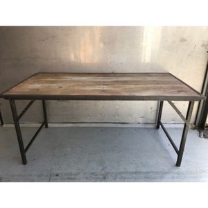 Klaptafel Folding table wood, metalen frame 180x90H83cm